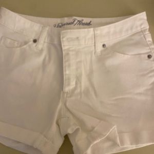 White jean shorts
